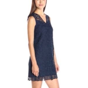 Shoshanna Navy blue Lace overlay formal wear mini dress size 6